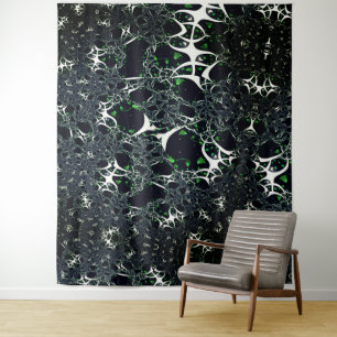 Tapete De Parede Fratural branco imperfeito no espaço negro, tricot