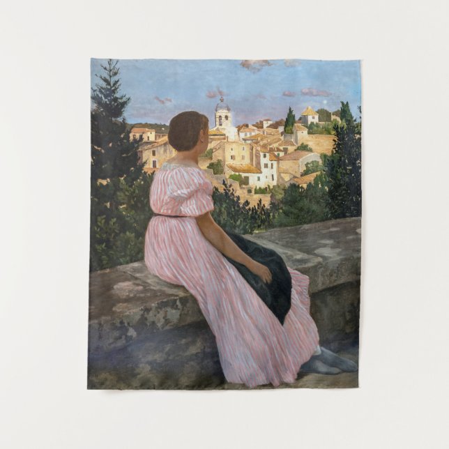 Tapete De Parede Frederic Bazille - O Vestido Rosa (Frente)