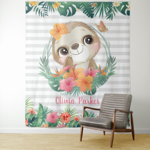 Tapete De Parede Fronteiras tropicais Flores de Hibiscus Costumam-s