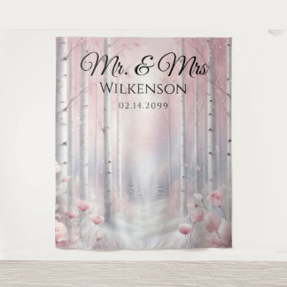 Tapete De Parede Frosted Petals in a Winter Woodland Wedding