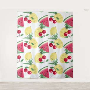 Tapete De Parede Frutas e bagas brilhantes sobre o branco.