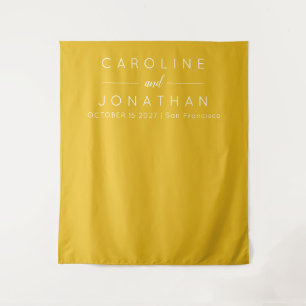 Tapete De Parede Fundo Amarelo de Casamento Personalizado Moderno M