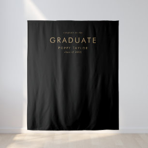 Tapete De Parede Fundo Chic Preto e Dourado para Fotos de Formatura