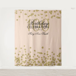 Tapete De Parede Fundo de 100º Aniversário Dourado Rosa Confete