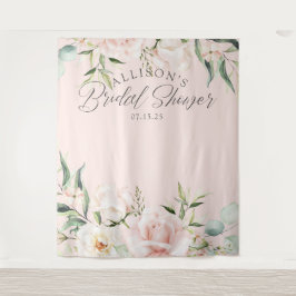 Tapete De Parede fundo de água cor-de-rosa floral chic para chá de 