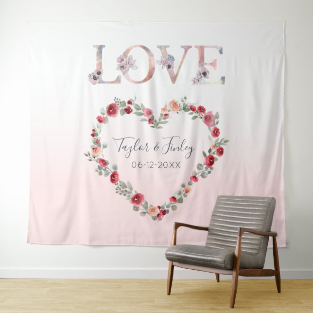 Tapete De Parede Fundo de Amor para Selfie com Gradiente Rosa Enrub (In Situ (Horizontal))