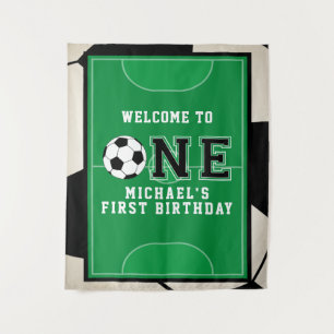Tapete De Parede Fundo de Aniversário de Primeiro Ano de Futebol