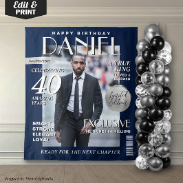 Tapete De Parede Fundo de Aniversário Elegante Capa de Revista Pers