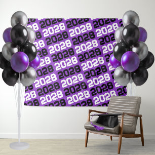 Tapete De Parede Fundo de Ano de Turma de Graduação Roxo e Preto