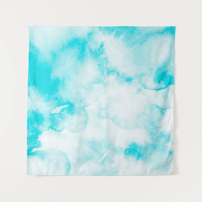 Tapete De Parede Fundo de aquarela azul (Frente)