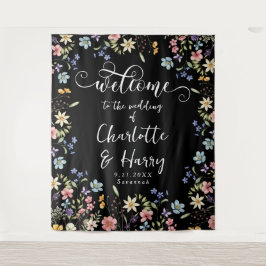 Tapete De Parede Fundo de Boas-Vindas do Casamento Negro Moderno