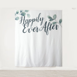 Tapete De Parede Fundo de casamento Blue Eucalyptus Happily Ever