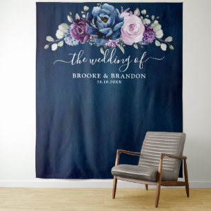 Tapete De Parede Fundo de casamento com flores de lilás roxo azul e