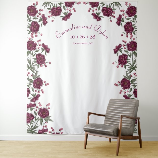 Tapete De Parede Fundo de casamento com Rosa Marrom (In Situ)