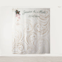 Fundo de casamento de Natal em marfim e dourado el