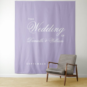 Tapete De Parede Fundo de casamento de texto simples roxo Lavanda