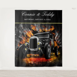 Tapete De Parede Fundo de casamento festa de Hot Rod fogo
