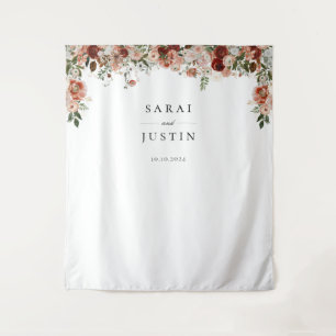Tapete De Parede Fundo de Casamento Floral Botânico do outono Elega