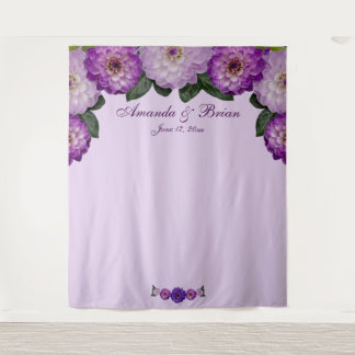 Tapete De Parede Fundo de casamento floral Lavanda Roxa Dahlia