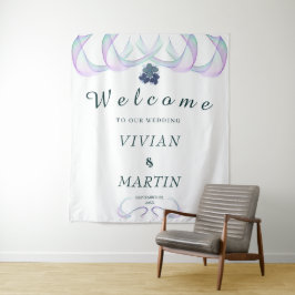 Tapete De Parede Fundo de Casamento Floral Mini Fé Roxa Real