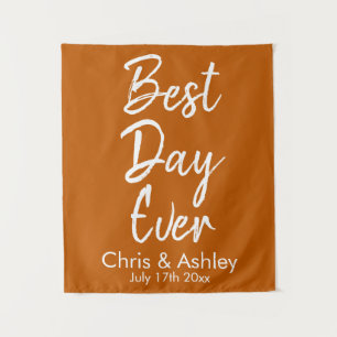 Tapete De Parede Fundo de casamento laranja queimado personalizado