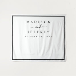 Tapete De Parede Fundo de casamento minimalista preto e branco