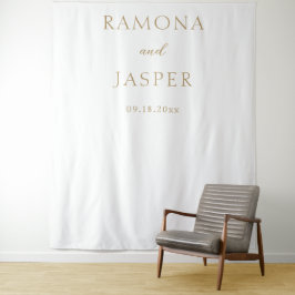 Tapete De Parede Fundo de casamento moderno dourado simples