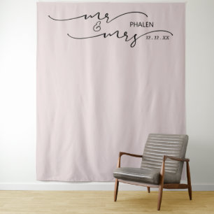 Tapete De Parede Fundo de casamento Mr. e Mrs. Blush Rose