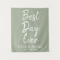 Fundo de casamento personalizado em verde sage Mel