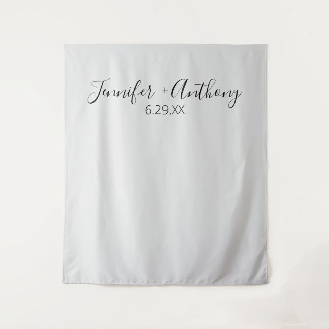 Tapete De Parede Fundo de Casamento Personalizado Minimalista  (Frente)