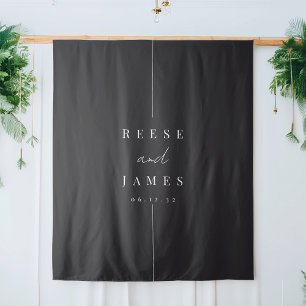Tapete De Parede Fundo de Casamento Preto e Branco Mínimo Moderno