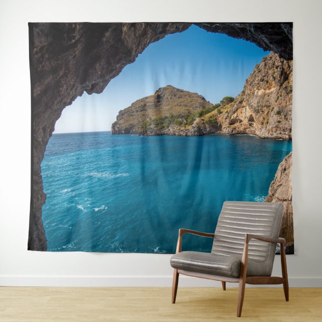 TAPETE DE PAREDE FUNDO DE CENA DE CAVE DO OCEANO (In Situ (Horizontal))