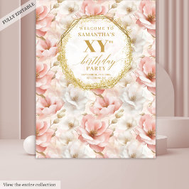 Tapete De Parede Fundo de Cena Elegante de Flores em Rosa Po dusty