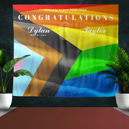 Tapete De Parede Fundo de Cena para Casamento Gay com Bandeira do O