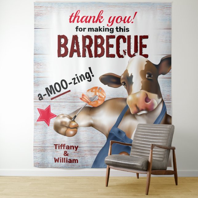 Tapete De Parede Fundo de Churrasco de Vaca Grelhando Camarão (In Situ)