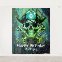 Fundo de crânio de pirata com ossos cruzados