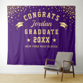 Tapete De Parede Fundo de Estande de Fotos de Formatura Roxo Dourad