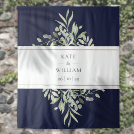 Tapete De Parede Fundo de estúdio de casamento em azul marinho com 