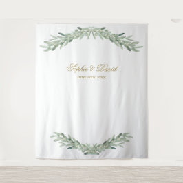 Tapete De Parede Fundo de estúdio fotográfico com ramos de oliveira