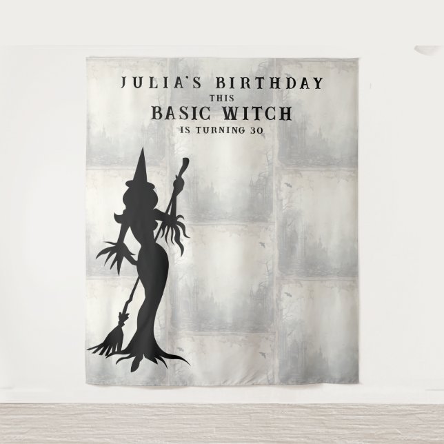 Tapete De Parede Fundo de Festa de aniversário de bruxas básicas (Frente)