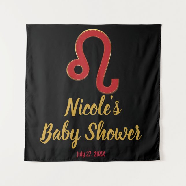 Tapete De Parede Fundo de festa de astrologia LEO Zodíaco julho ago (Frente)