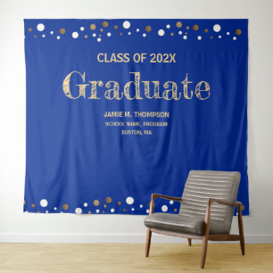 Tapete De Parede Fundo de formatura Royal Blue Gold turma de 2024