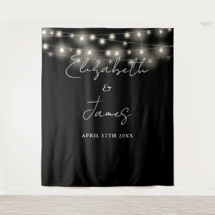 Tapete De Parede Fundo de Foto Casamento Luzes Preto e Branco