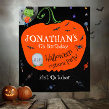 Fundo de Foto Infantil de Halloween com Aquarela E