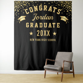 Tapete De Parede Fundo de Foto Moderno Dourado Preto para Formatura