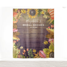 Fundo de Foto para Chá de Noiva Folhas de Outono A