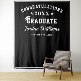 Tapete De Parede Fundo de Foto para Formatura Preto e Branco Modern