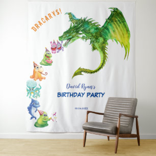 Tapete De Parede Fundo de Fotografia de Aniversário Gentle Dragon M