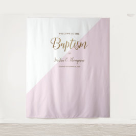 Tapete De Parede Fundo de fotografia de batismo rosa moderno elegan