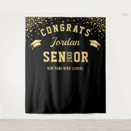 Tapete De Parede Fundo de Fotografia de Formatura Preto Dourado Mod